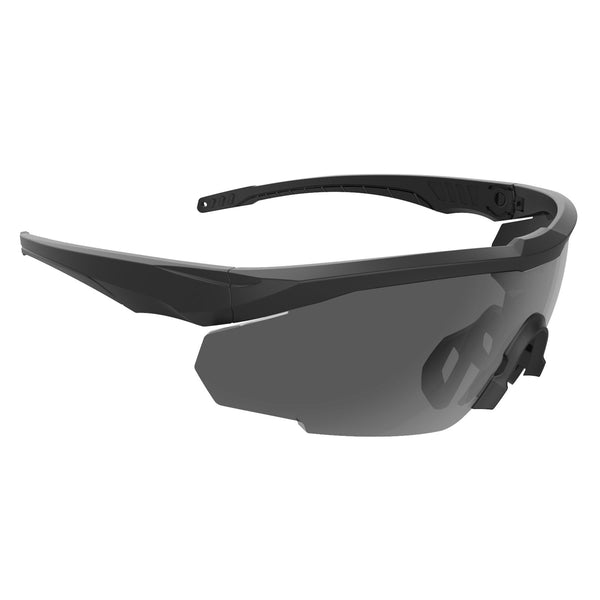 Swisseye BLACKHAWK PRO Tactical Brille, schwarzer Rahmen, austauschbare Gläser