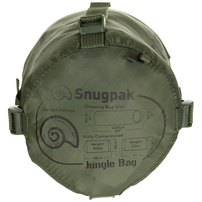 Snugpak Schlafsack Jungle Bag Antibakterielle Stoffe Leichtgewicht OD Green