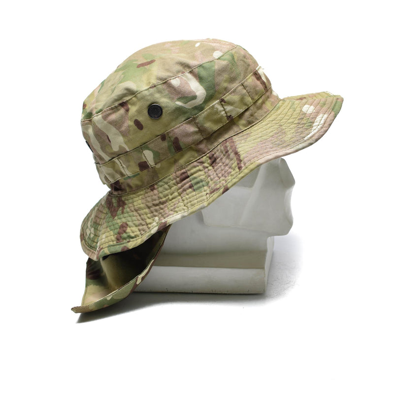 Original British Tactical Camo Hat MTP Boonie Cap mit Nackenklappe Sommermütze