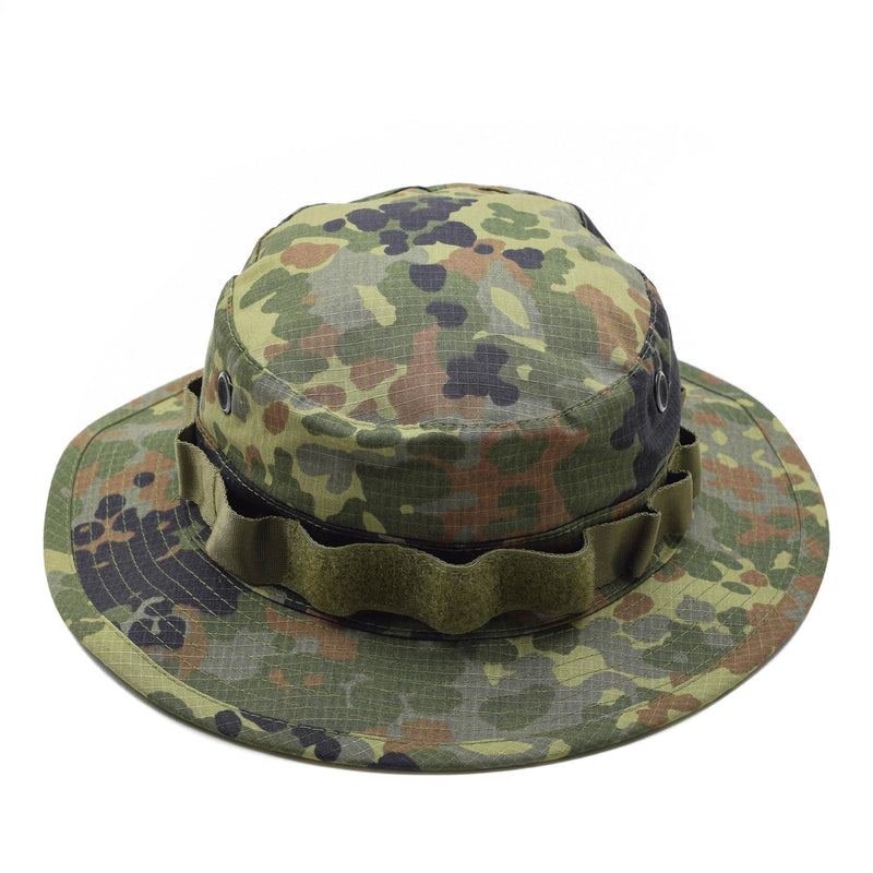 TACGEAR Marke Deutscher Militärstil Boonie Hut Flecktarn breite Krempe Ripstop