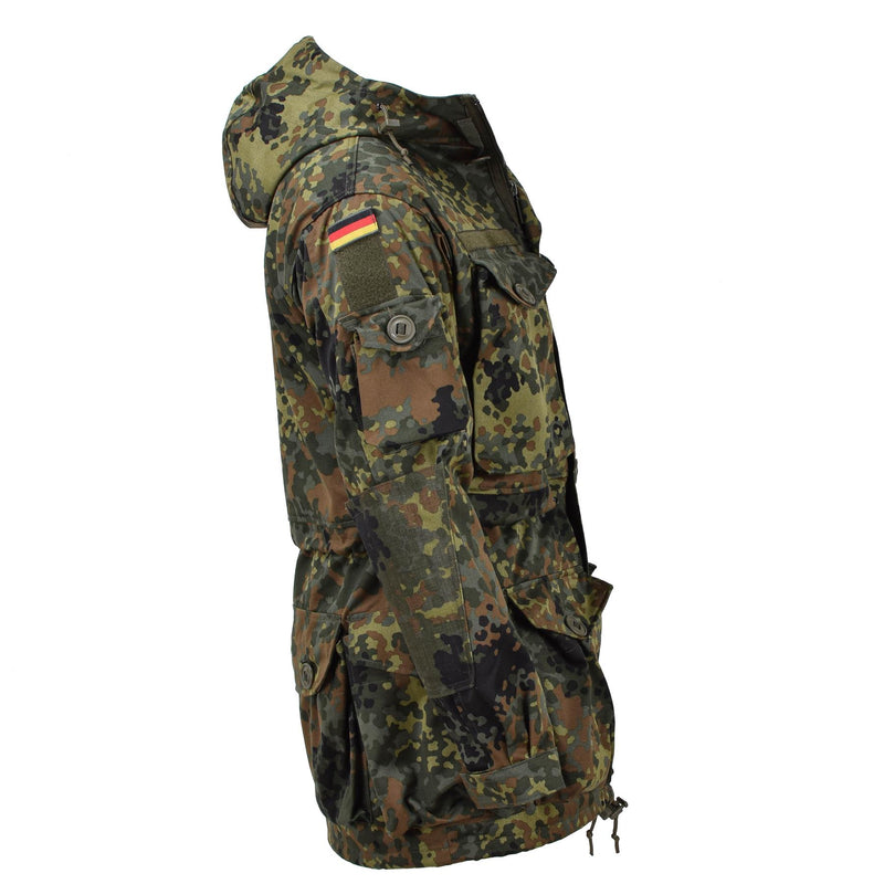 Leo Kohler Militär KSK Smock Taktische Jacke mit Kapuze Feldarmee Flecktarn Camo