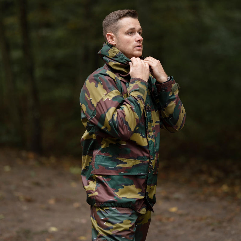 Original belgische Militär-Regenjacke mit Jigsaw-Tarnung, Seyntex-Regenmantel