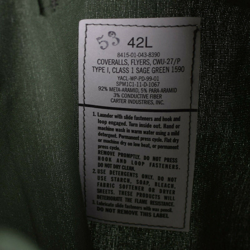 Original US Army Overall USAF CWU-27/P Fliegeranzug grün Nomex feuerfest