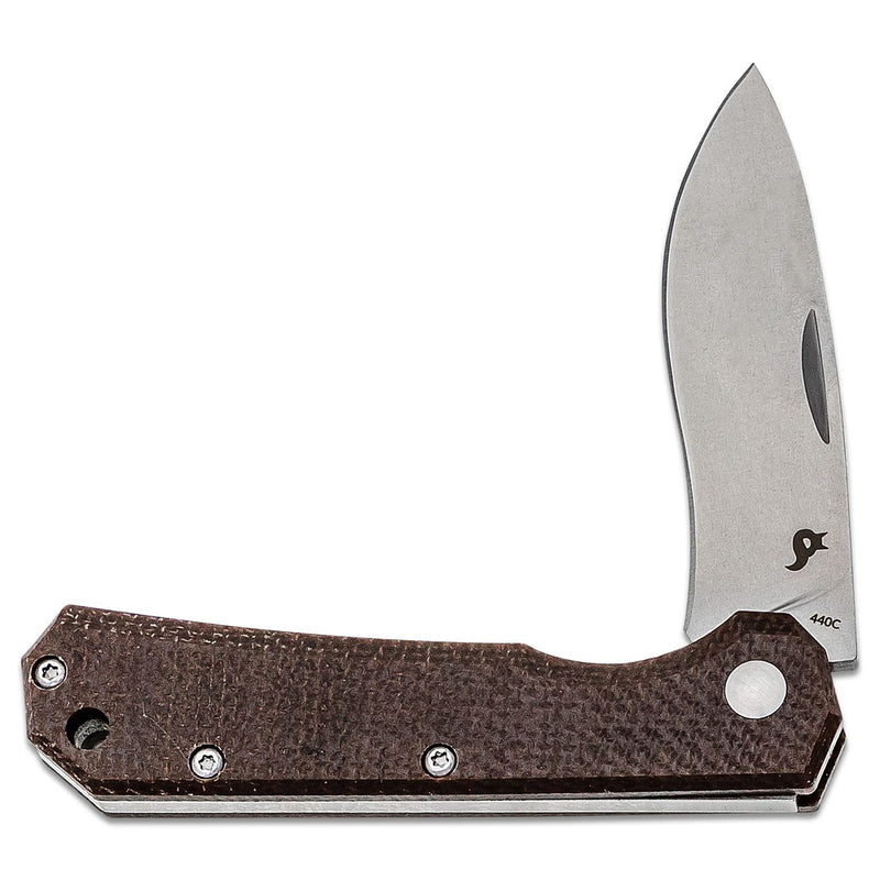 Fox Knives Brand CIOL Klappmesser Micarta Stahl 440C satinierte Lederscheide