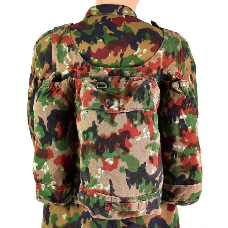 Echter Schweizer Armee-Rucksack Schweiz Alpen Camo Scharfschützen-Rucksack mit Hosenträgern