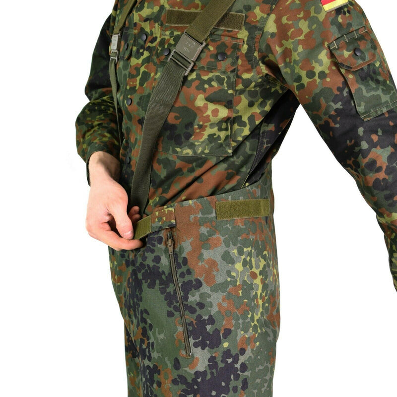 Original Bundeswehr Hose GoreTex Bib n Brace Flecktarn Hose Overall Regen