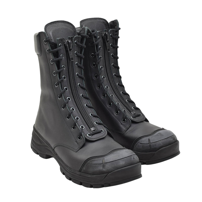 Original niederländische Armee taktische Stiefel schwarzes Leder antistatisch antibakteriell NEU