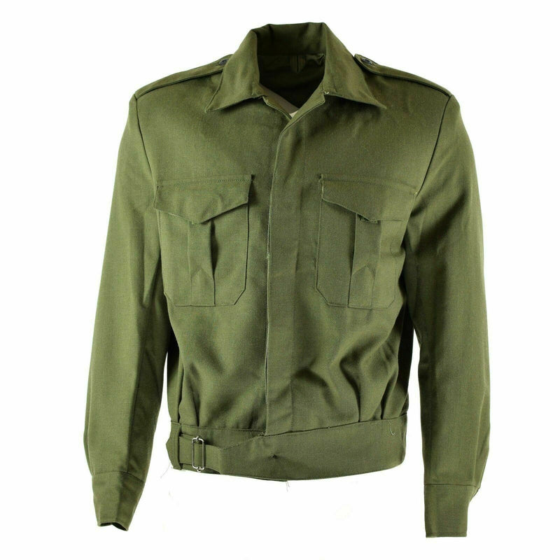 Echte griechische Armee Field Ike Jacke Gabardine Wolle Blaze Khaki Militär NEU