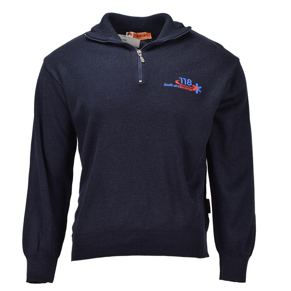 Original italienischer Pullover für den Rettungsdienst, blauer Woll-Weste