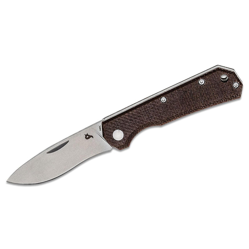 Fox Knives Brand CIOL Klappmesser Micarta Stahl 440C satinierte Lederscheide