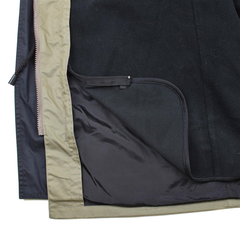 Echter Parka der niederländischen Armee mit Futter, Offiziersmantel, Jacke, Khaki, geknöpfte Taschen