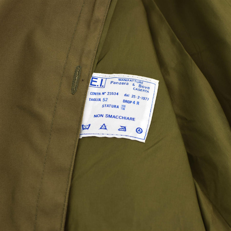 Original italienischer Armee-Trenchcoat, Khaki, Blau, einfarbig, Regenmantel, Militärausgabe