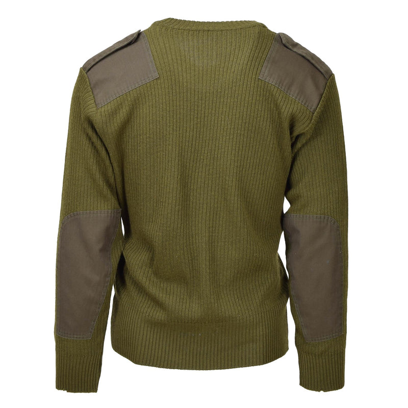 Original italienischer Militärpullover aus olivgrüner Wolle, Bodywarmer, Pullover mit V-Ausschnitt