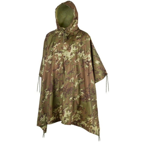 Mil-Tec Brand Vegetato Camo Poncho im Militärstil, wasserdicht, Ripstop, leicht