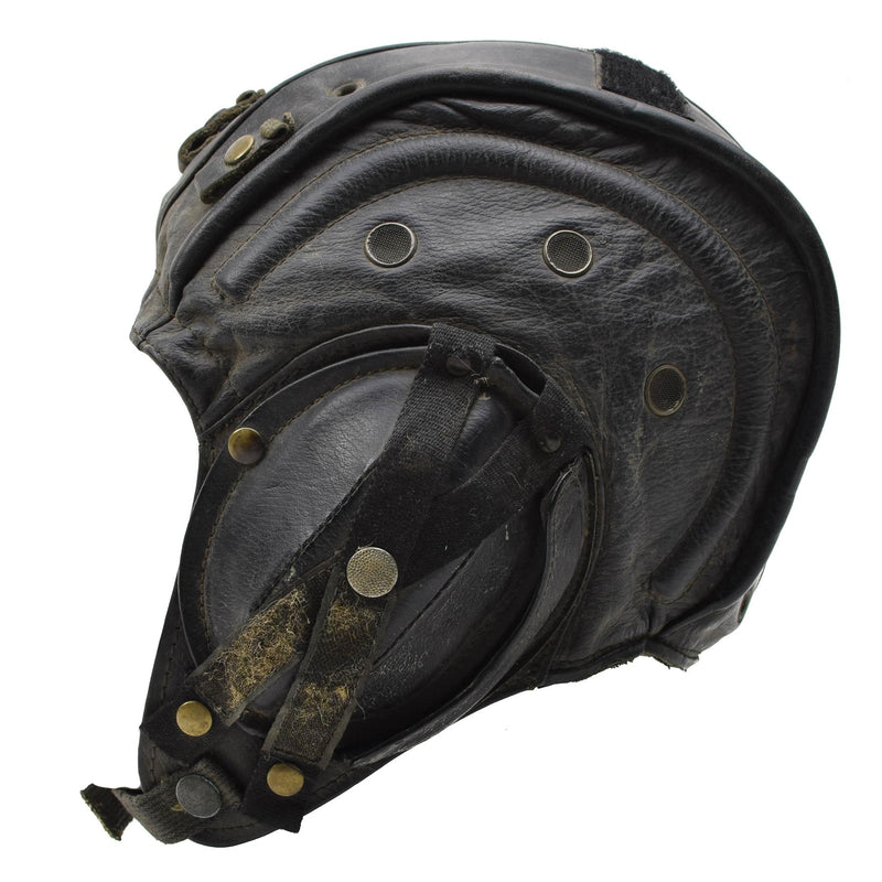 Original belgischer Militär-Tanker-Schutzhelm, Ohren- und Kopfschutz, Hut, Schwarz