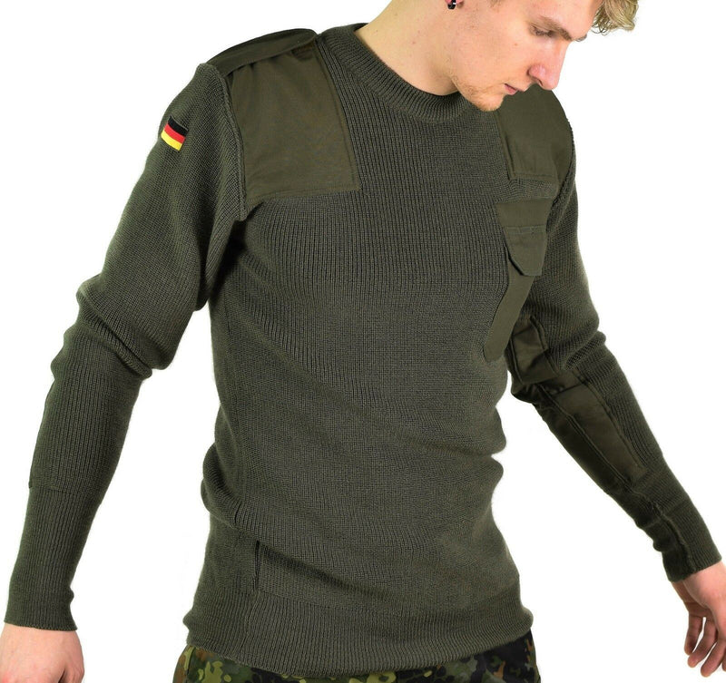 Original Deutscher Armee Pullover Kommando Pullover Grün Oliv Pullover Wolle NEU