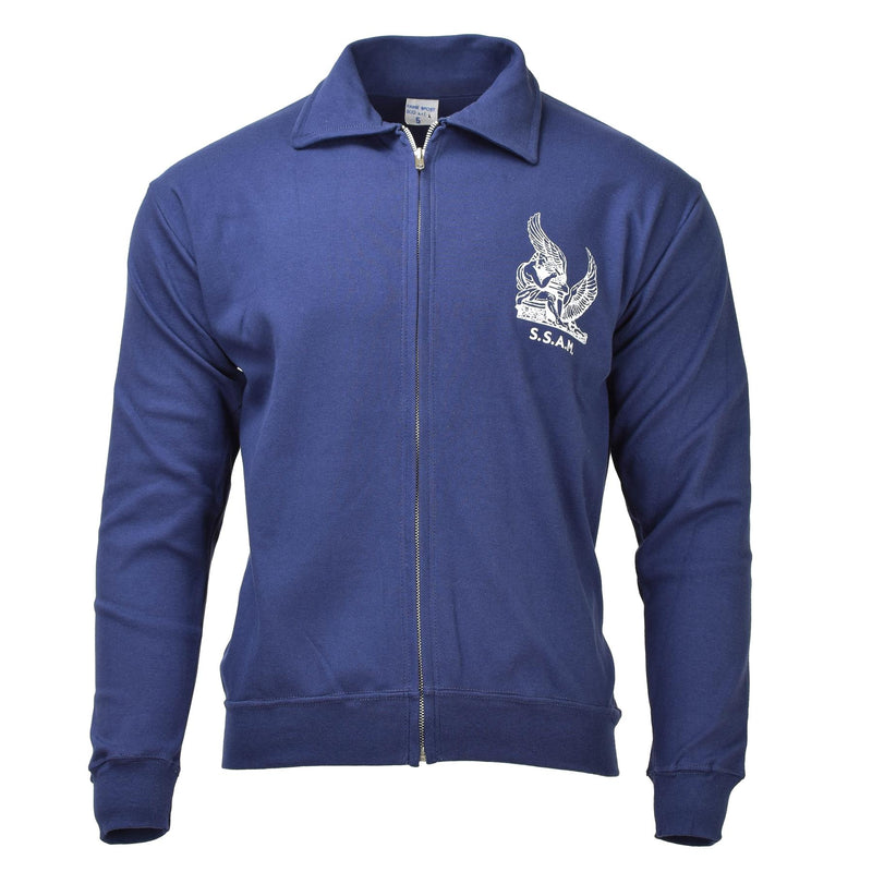 Original italienische Luftwaffe Militär blau Sportjacke durchgehender Reißverschluss Sportbekleidung NEU