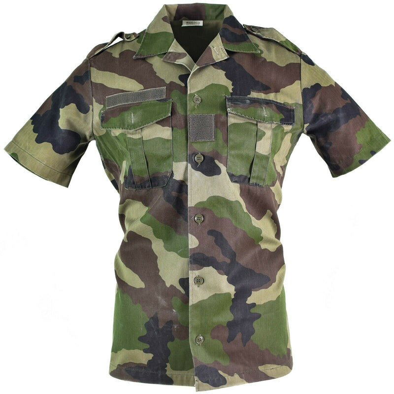 Original französisches Armee-F2-Hemd Woodland Camo CCE Kurzarmhemden