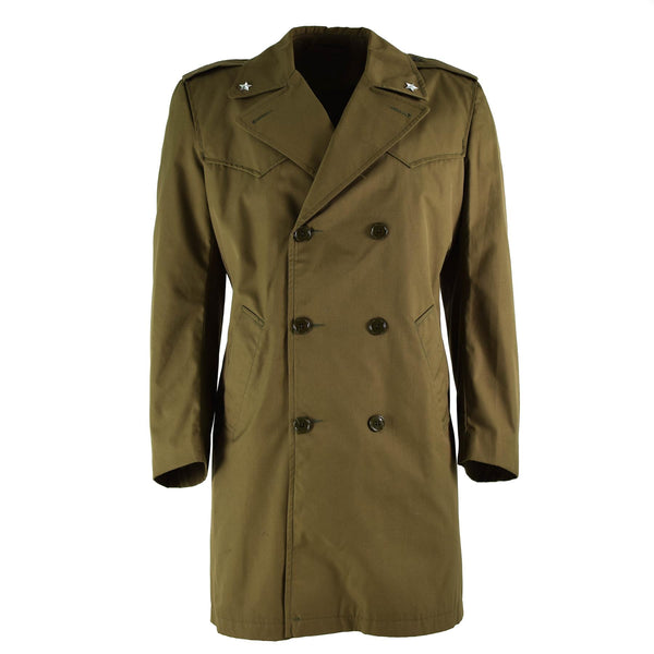 Original italienischer Armee-Trenchcoat, Khaki, Blau, einfarbig, Regenmantel, Militärausgabe