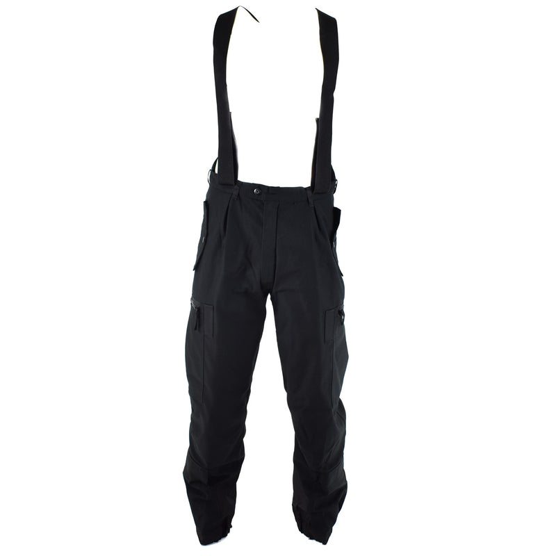 Original schwedische Thermo-Tankhose M90, schwarz, BDU-Hose mit Hosenträgern, Overall NEU