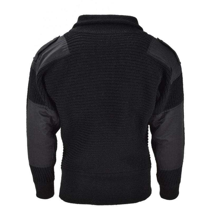 Mil-Tec Markenpullover im österreichischen Armeestil, Alpenpullover, Strickpullover für Herren, schwarze Wolle