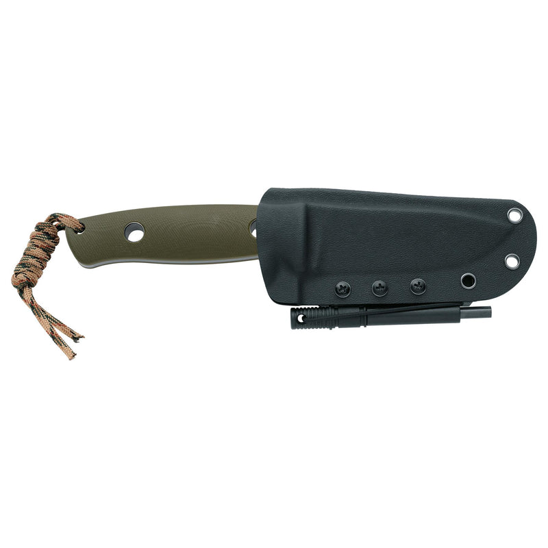 Fox Knives BF-710 D2 Feststehendes Messer mit Kydexscheide, Firestarter, OD-Grün