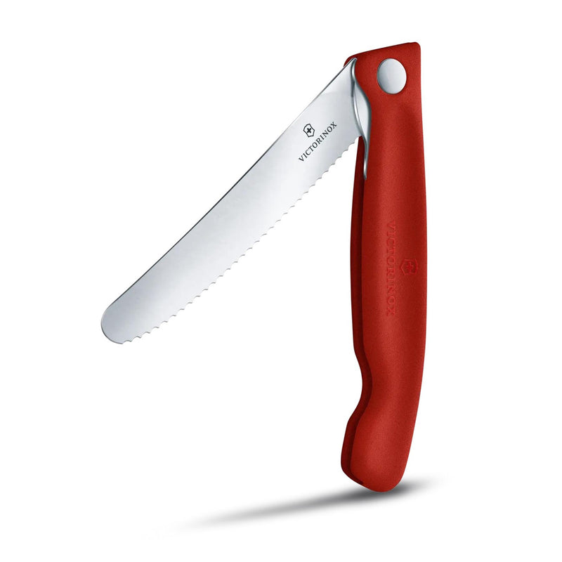 Victorinox Swiss Classic Schälmesser, klappbar, Klinge aus rostfreiem Stahl, rot