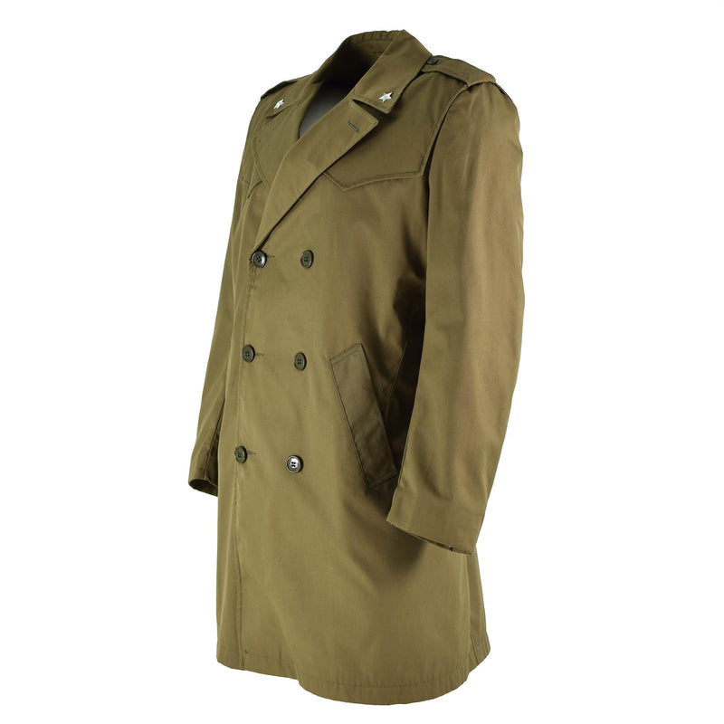 Original italienischer Armee-Trenchcoat, Khaki, Blau, einfarbig, Regenmantel, Militärausgabe