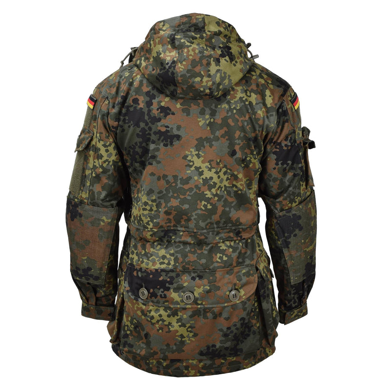 Leo Kohler Militär KSK Smock Taktische Jacke mit Kapuze Feldarmee Flecktarn Camo