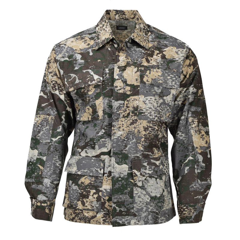 MIL-TEC Militär US BDU Feldtaktikjacke R/S Camouflage Uniform Ripstop