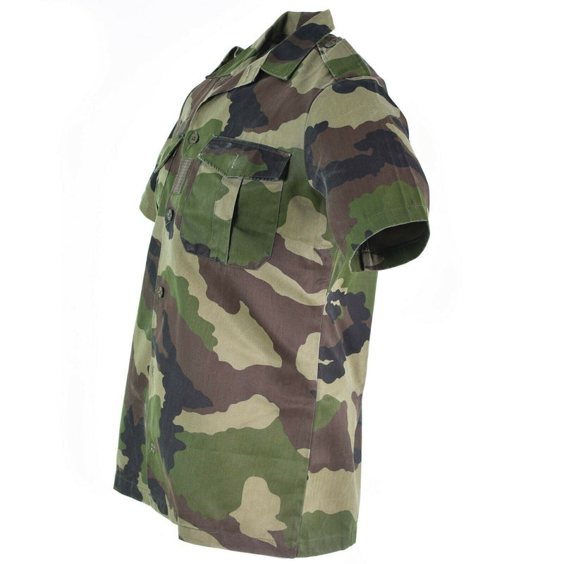 Original französisches Armee-F2-Hemd Woodland Camo CCE Kurzarmhemden