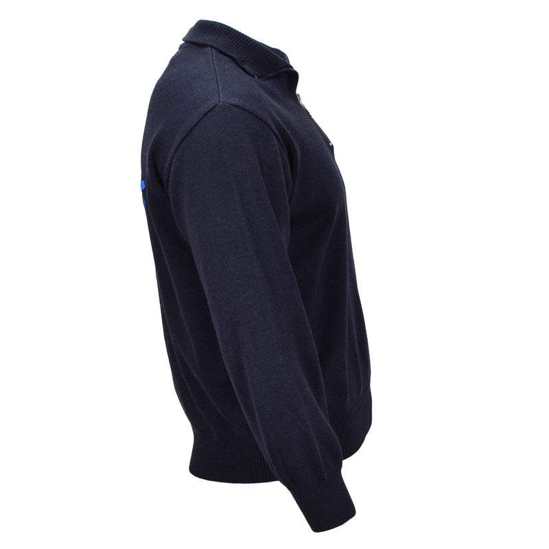 Original italienischer Pullover für den Rettungsdienst, blauer Woll-Weste