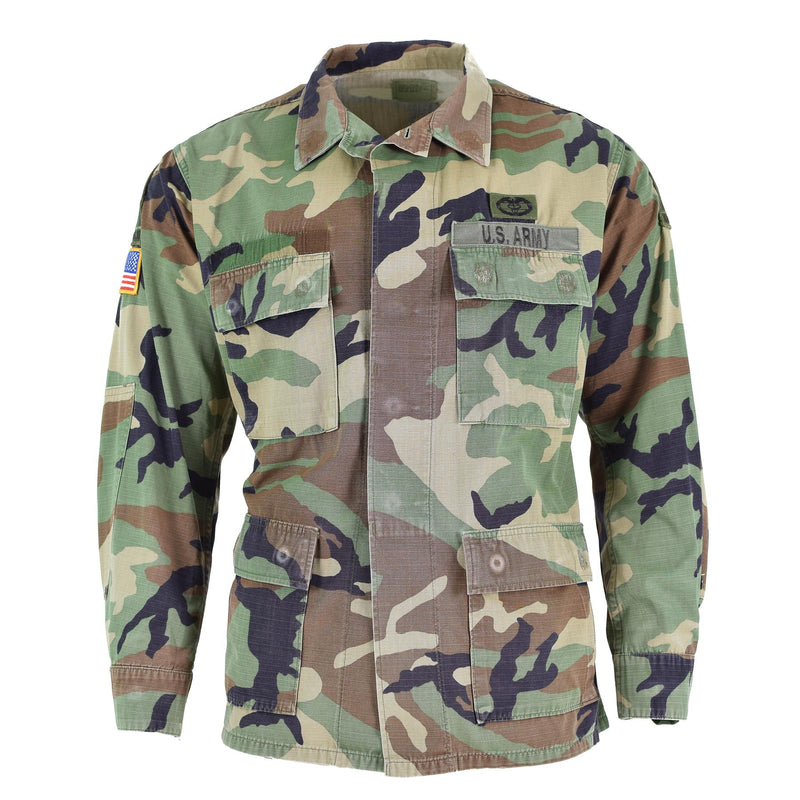 Original US Militärjacke Ripstop Woodland Camouflage BDU Truppenhemd