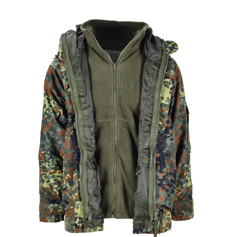 Mil-Tec Bundeswehr Parka mit GoreTex Futter, Camouflage, Flecktarn, wasserdichte Herrenjacke