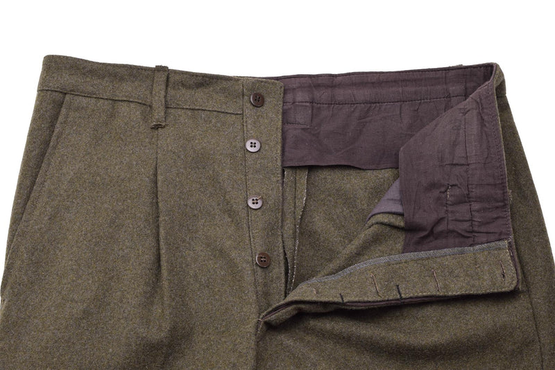 Original italienische Militäruniformhose aus brauner Wolle, Vintage-Hose, Armee