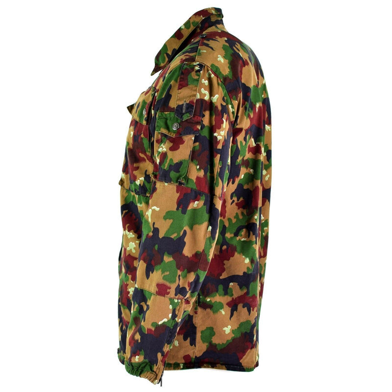 Original Schweizer Armee Jacke M83 Kampffeld Alpenflage Camo Jacke Hemd Reißverschluss