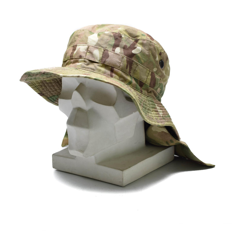 Echter britischer Militär-Buschhut MTP Camouflage mit Nackenklappe Panama-Boonie-Hut NEU