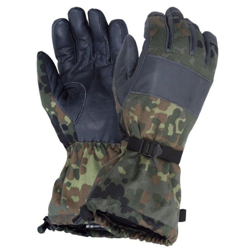 Echte deutsche Armee Flecktarn Camo Winter warme Kampfhandschuhe gefüttert Militär