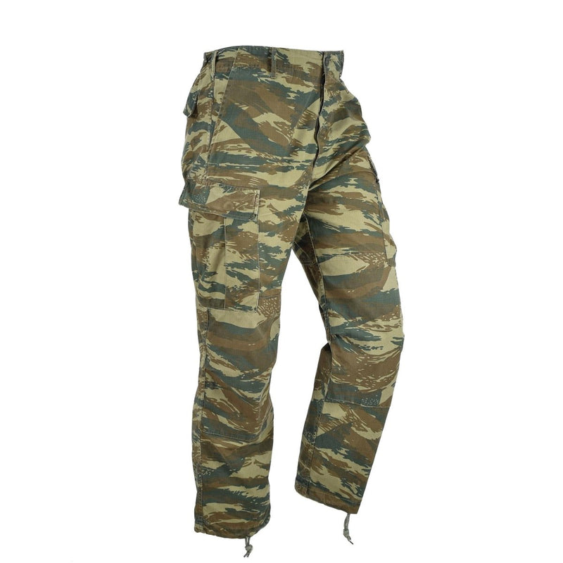 Echte BDU-Hose der griechischen Armee, Eidechsen-Camouflage, Ripstop, griechische Militär-Überschusshose