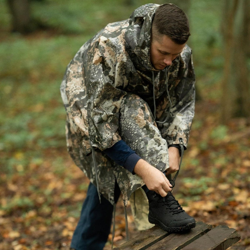 MIL-TEC Poncho Camouflage PVC-beschichtet wasserdicht mit Kapuze Ripstop leichtes Zelt