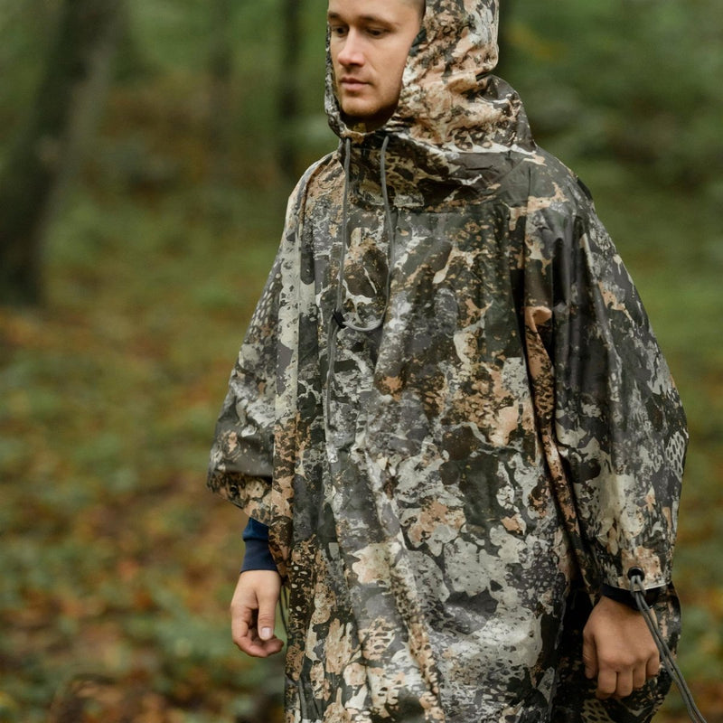 MIL-TEC Poncho Camouflage PVC-beschichtet wasserdicht mit Kapuze Ripstop leichtes Zelt