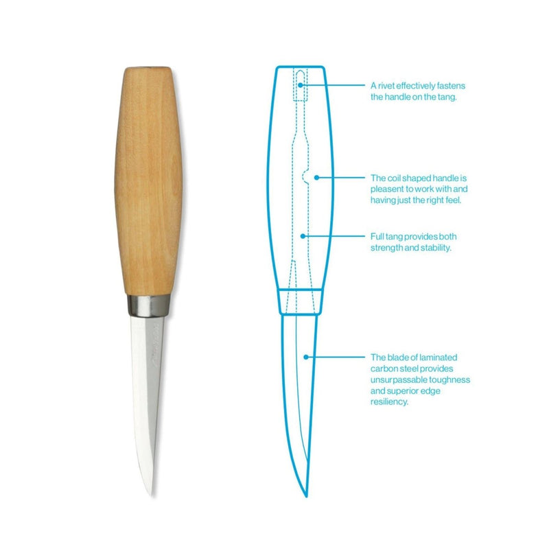 MORAKNIV Woodcarving 106 Holzbearbeitungswerkzeug aus Kohlenstoffstahl, Handwerker-Schnitzmesser