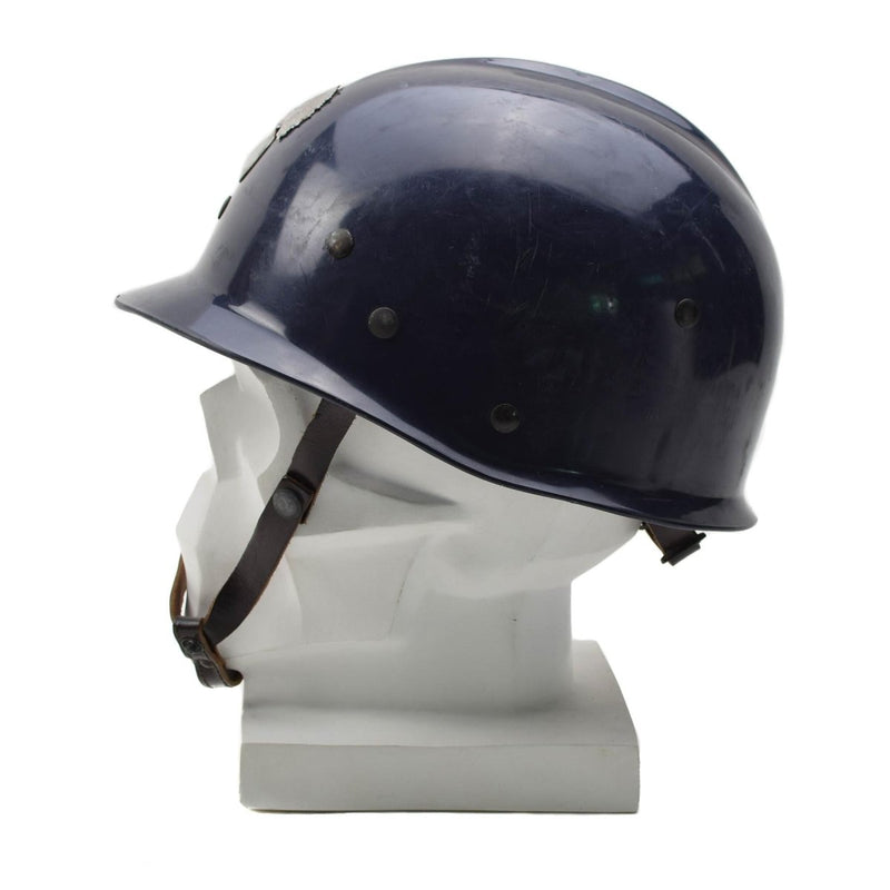 Original belgisches Militär-Plastikhelm-Polizei-Abzeichen, Vintage-Blau