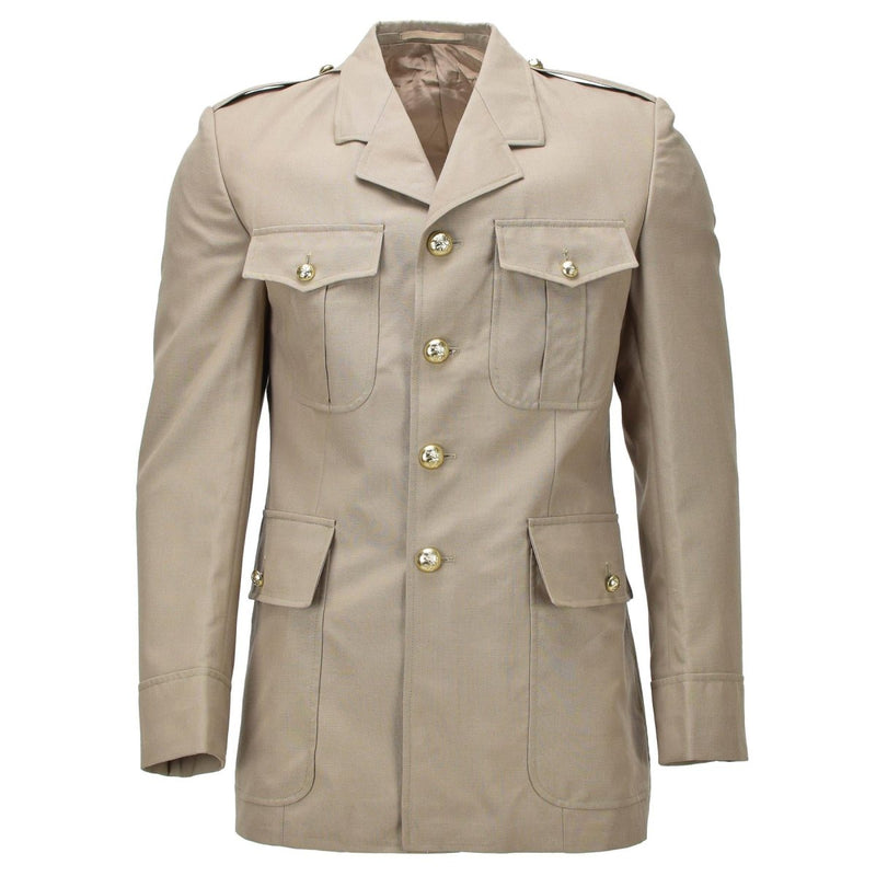 Original belgische Militärjacke mit Metallknöpfen und Schulterklappen, Khaki