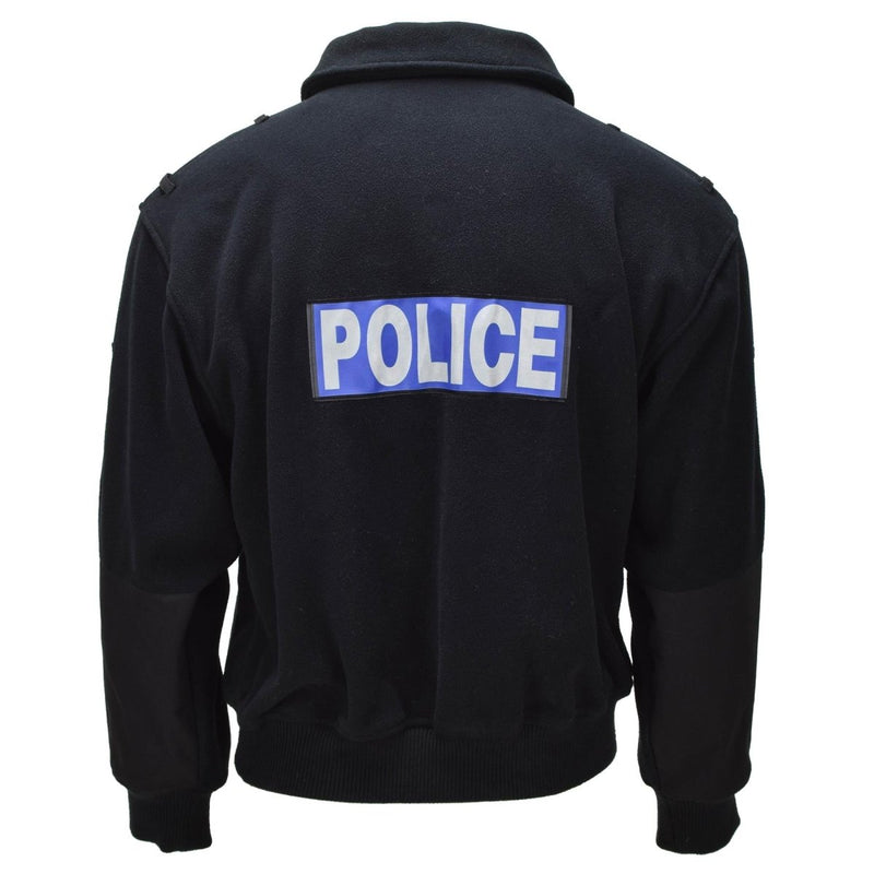 Original britische Strathclyde Polizeijacke mit elastischen Bündchen und Saum, schwarz