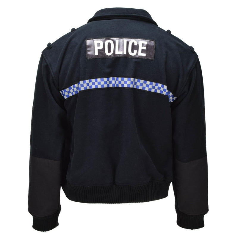 Original britische Strathclyde Polizeijacke mit elastischen Bündchen und Saum, schwarz