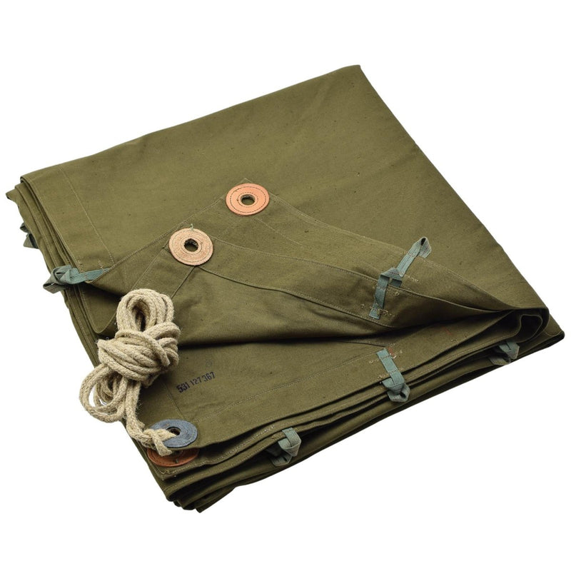 Original tschechisches Armee-Khaki-Poncho-Zelt, wasserabweisend, Vintage-Camping im Freien