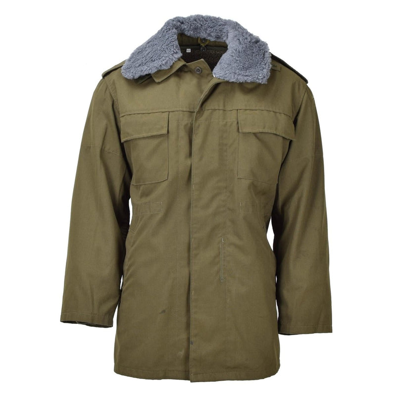 Original tschechische Militärjacke Parka M85 mit Futter, Kapuze, langem Saum, Armee-Olive