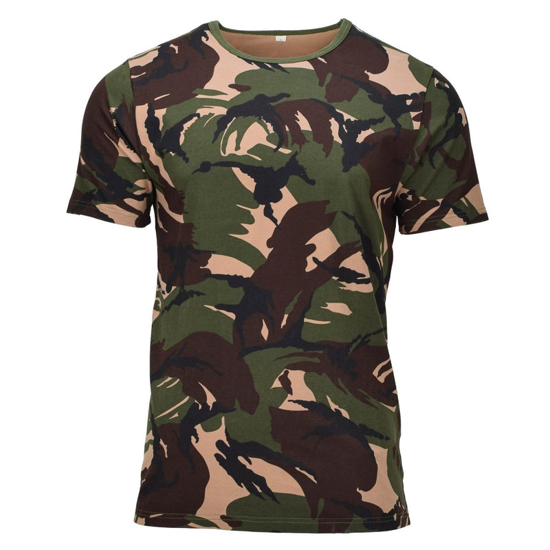 Original niederländisches Militär-T-Shirt, leicht, kurze Ärmel, Woodland Camouflage