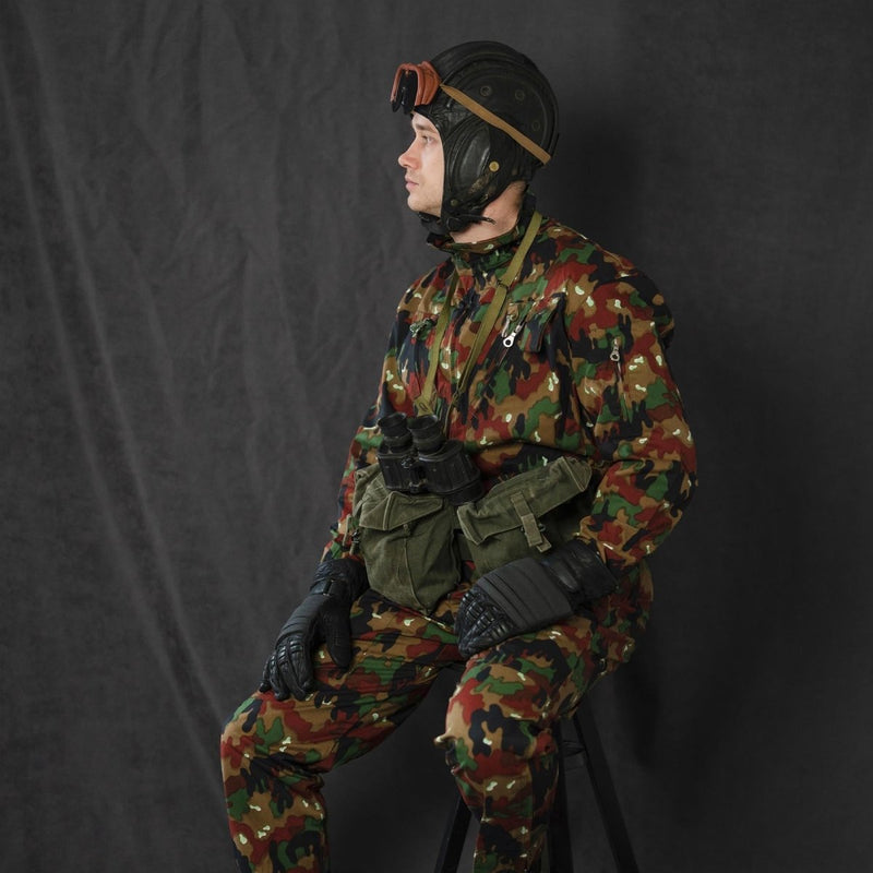 Original niederländische militärische taktische Kampfhandschuhe aus Leder mit Knöchelschutz, Schwarz